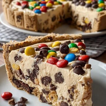 Monster Cookie Peanut Butter Cheesecake Pie