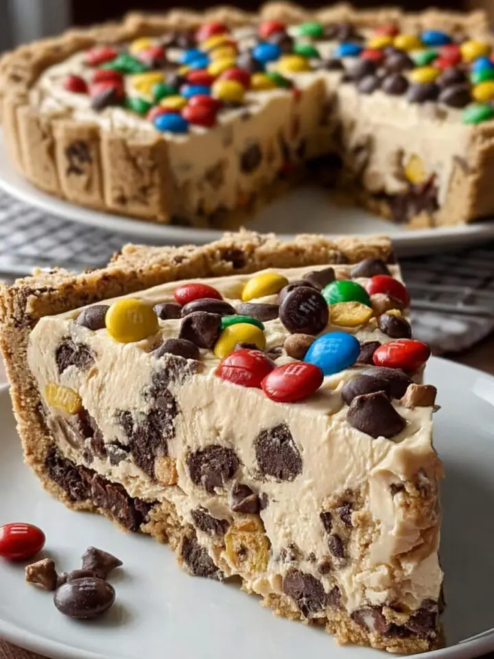 Monster Cookie Peanut Butter Cheesecake Pie