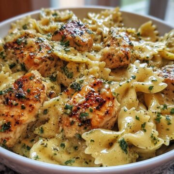 Mozzarella Garlic Butter Chicken Bowties