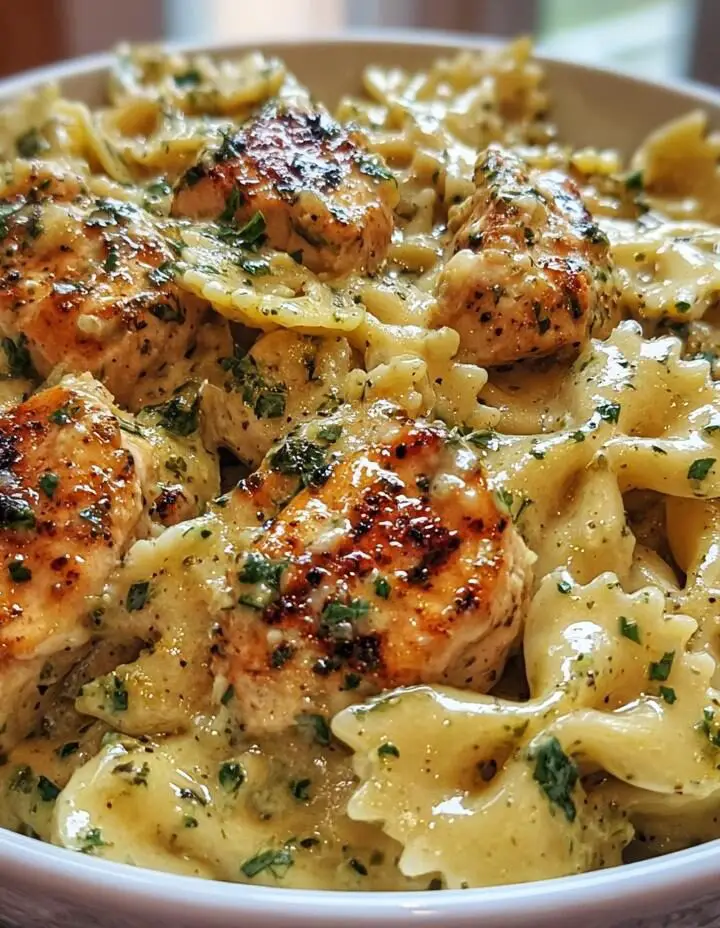 Mozzarella Garlic Butter Chicken Bowties