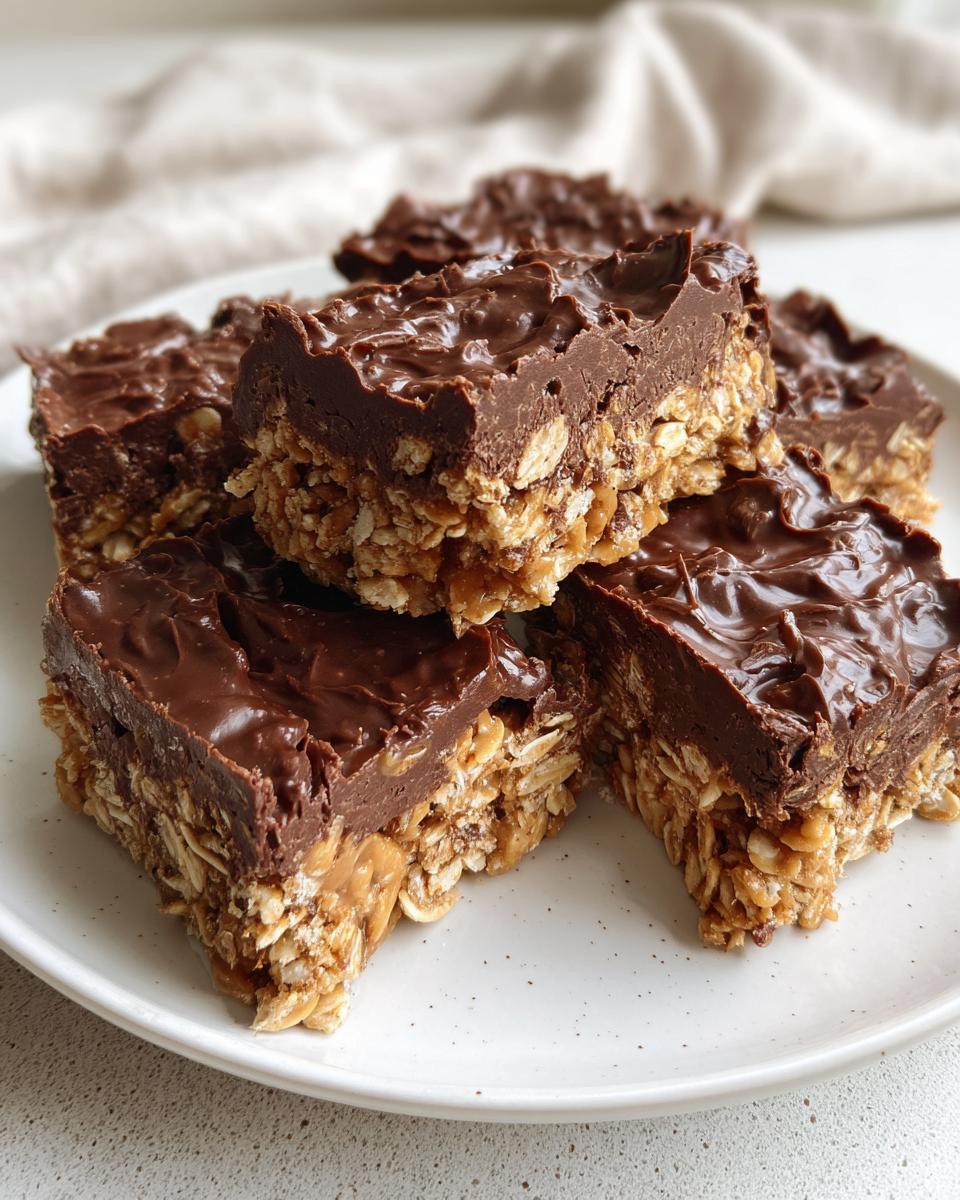 No Bake Chocolate Oatmeal Bars - detail 1