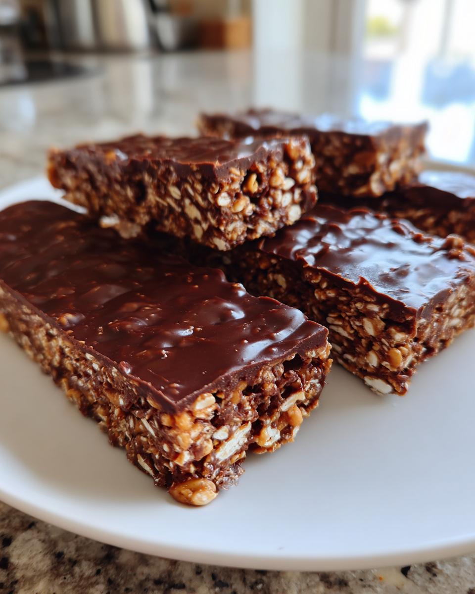 No Bake Chocolate Oatmeal Bars - detail 2