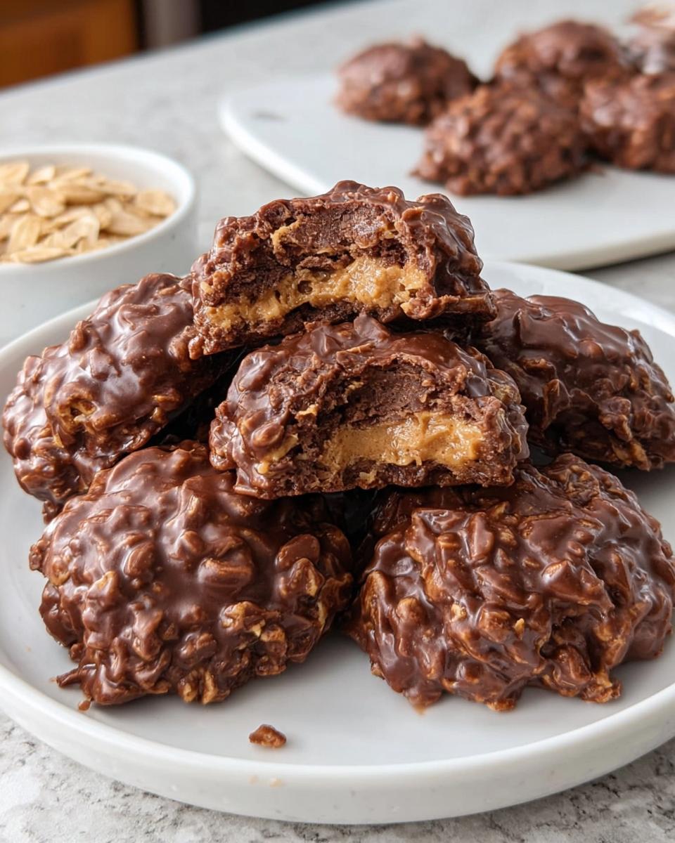 No-Bake Chocolate Peanut Butter Cookies - detail 1