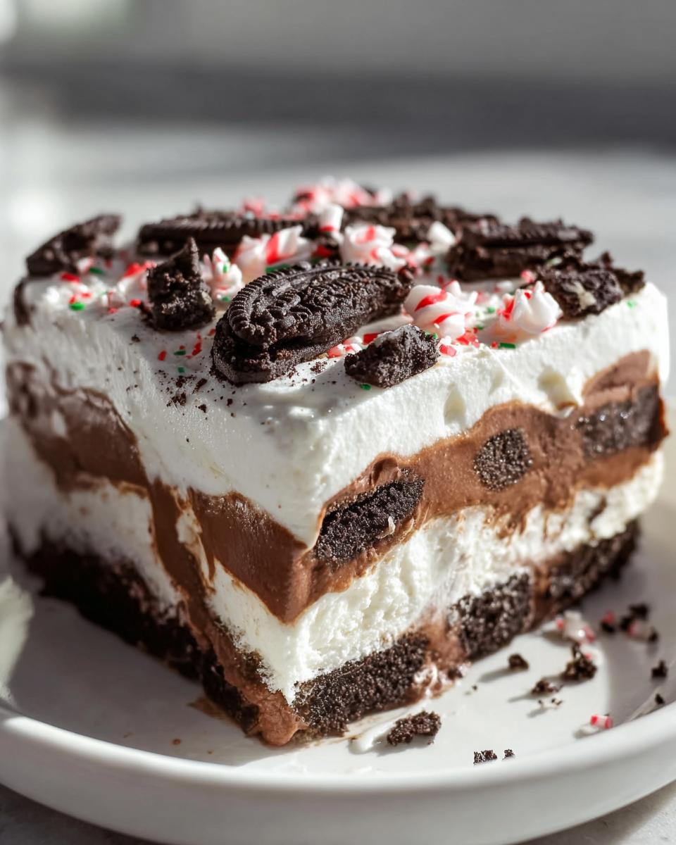 No Bake Christmas Oreo Lasagna - detail 1
