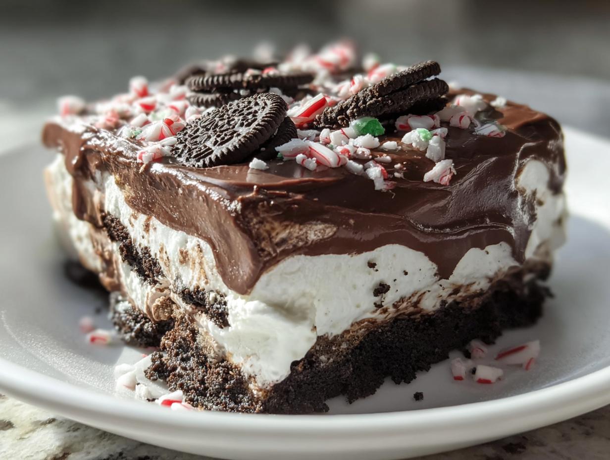 No Bake Christmas Oreo Lasagna Bliss - Cooking Leader