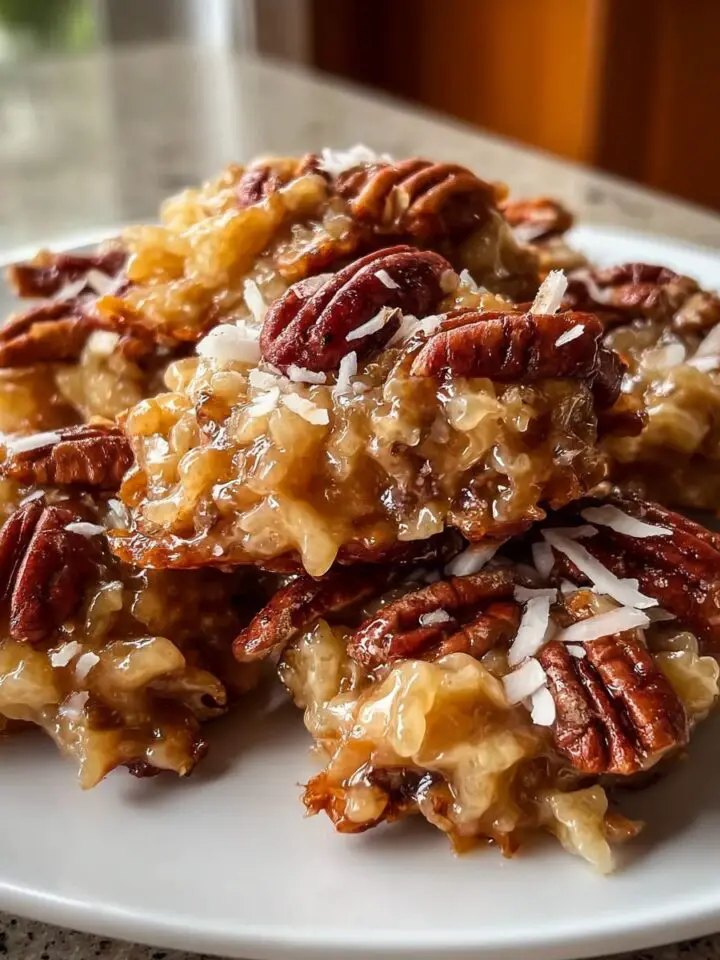 No-Bake Coconut Pecan Praline Clusters