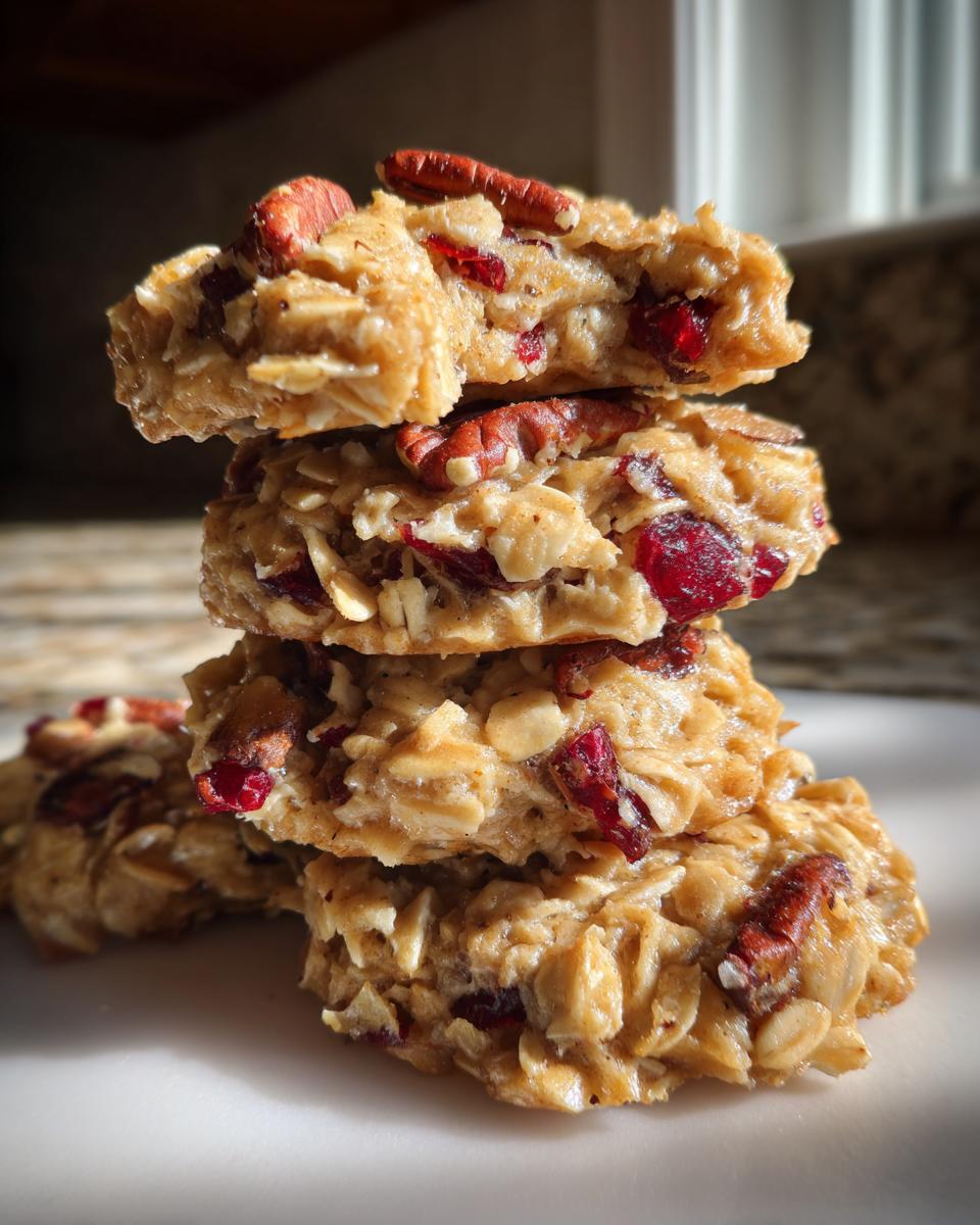 No-Bake Cranberry Pecan Praline Cookies - detail 1