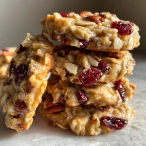 No-Bake Cranberry Pecan Praline Cookies