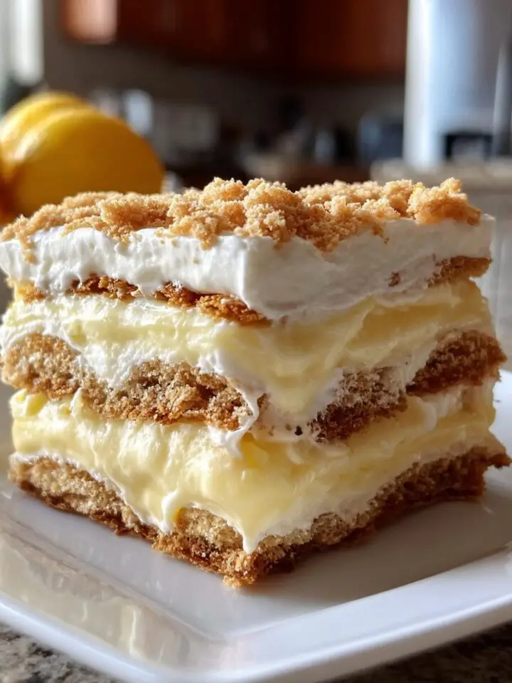 No-Bake Lemon Éclair Cake