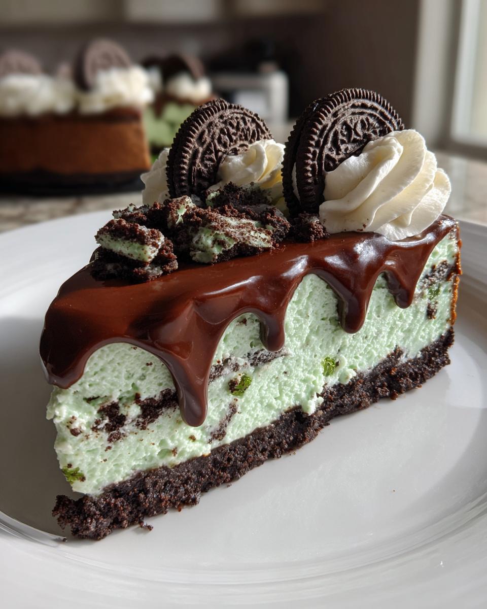 No Bake Mint Cheesecake - detail 1
