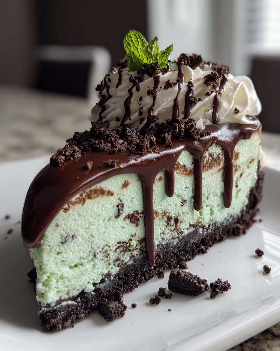 No Bake Mint Cheesecake - detail 2