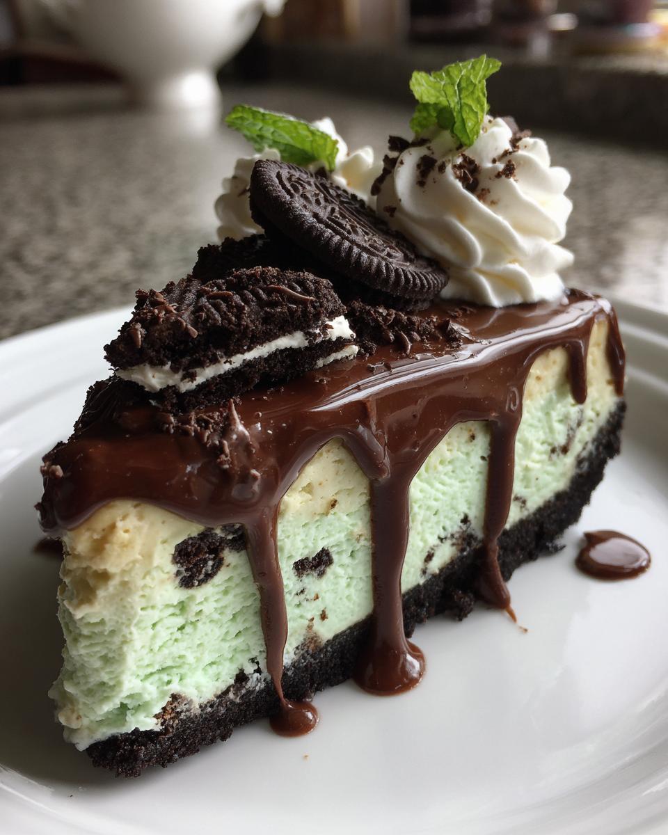 No Bake Mint Cheesecake - detail 3