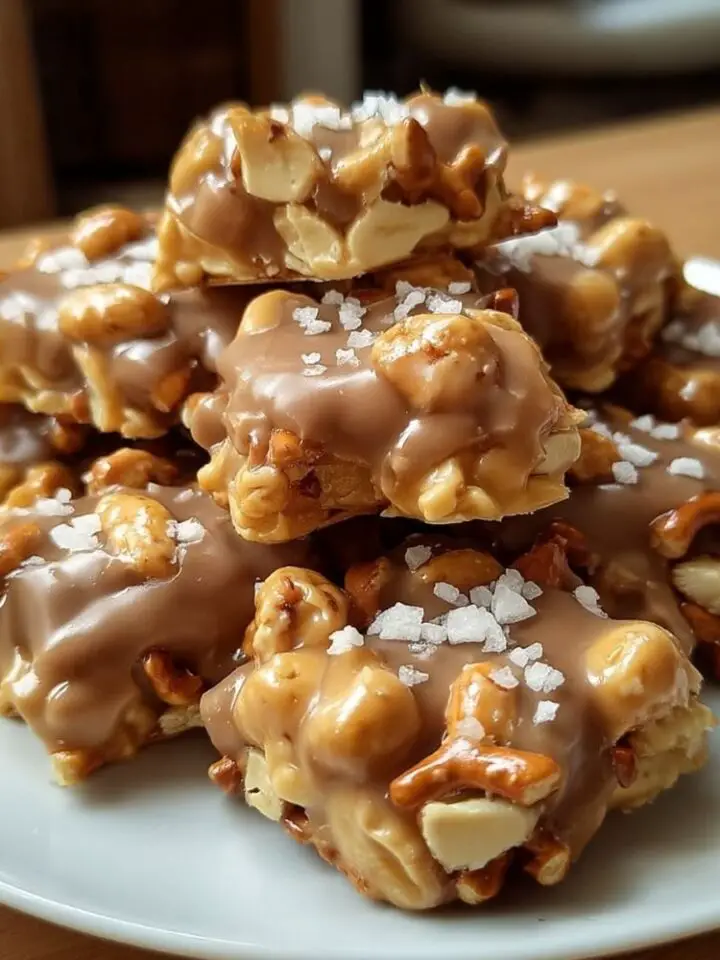 No-Bake Peanut Butter Pretzel Clusters