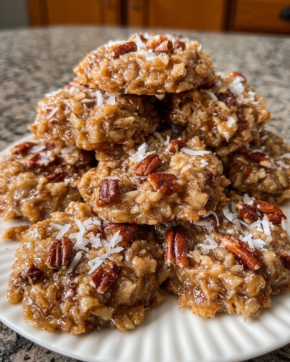 No-Bake Pecan Coconut Praline Cookies - detail 2
