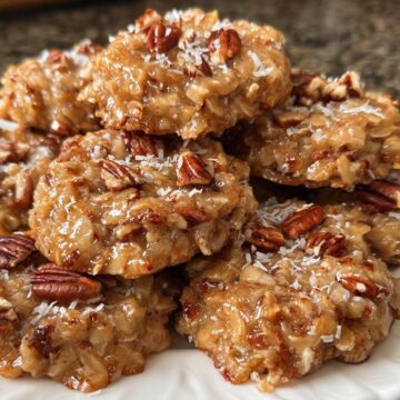 No-Bake Pecan Coconut Praline Cookies