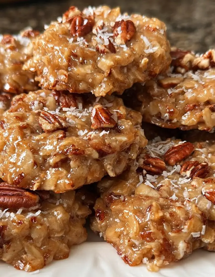 No-Bake Pecan Coconut Praline Cookies