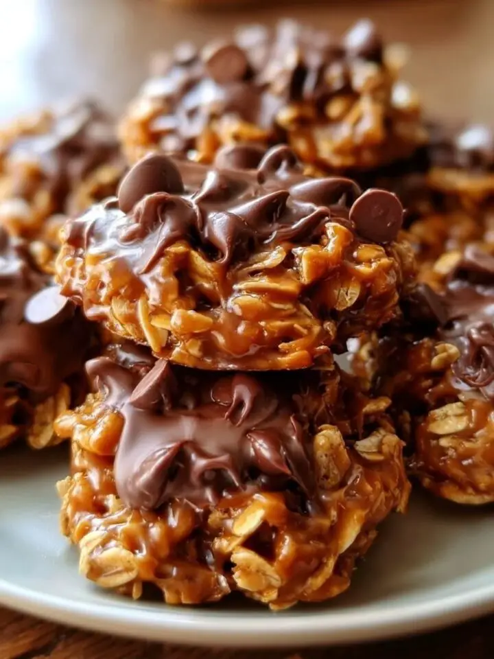 No Bake Salted Caramel Cookies