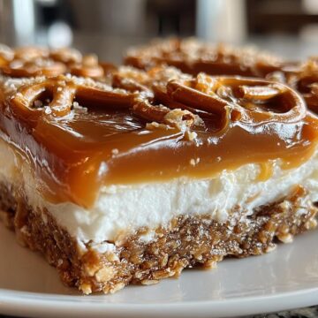 No-Bake Salted Caramel Pretzel Bars
