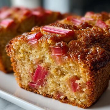 Old-Fashioned Rhubarb & Cinnamon Tea Cake