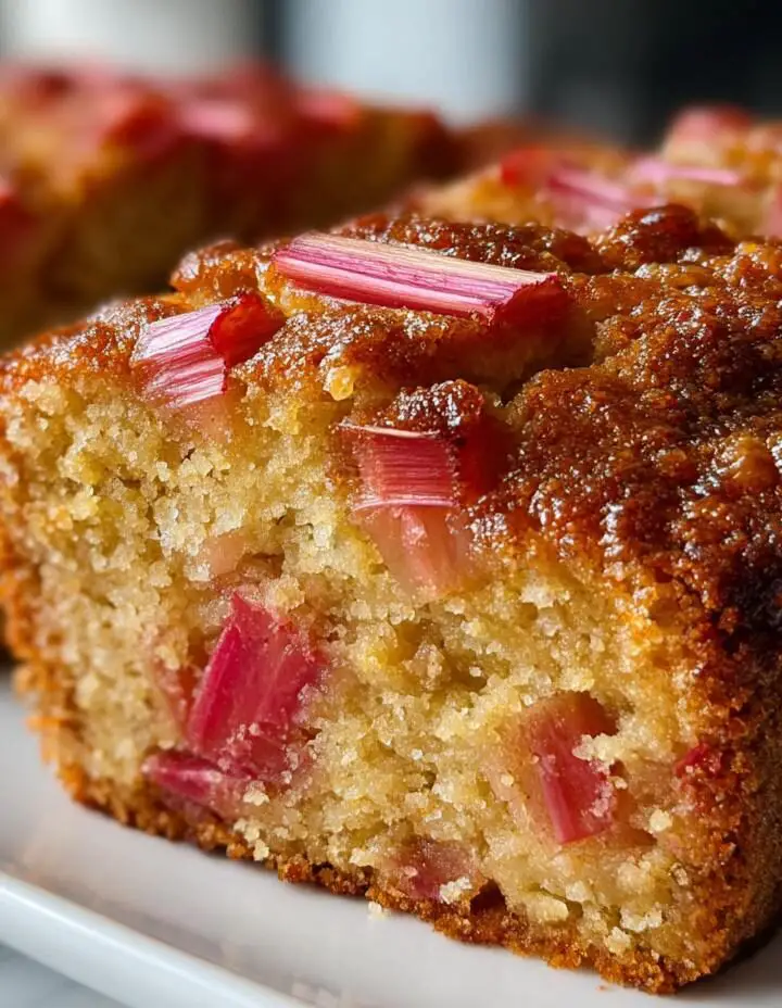 Old-Fashioned Rhubarb & Cinnamon Tea Cake