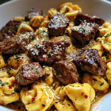One-Pan Cowboy Butter Tortellini Steak Bites