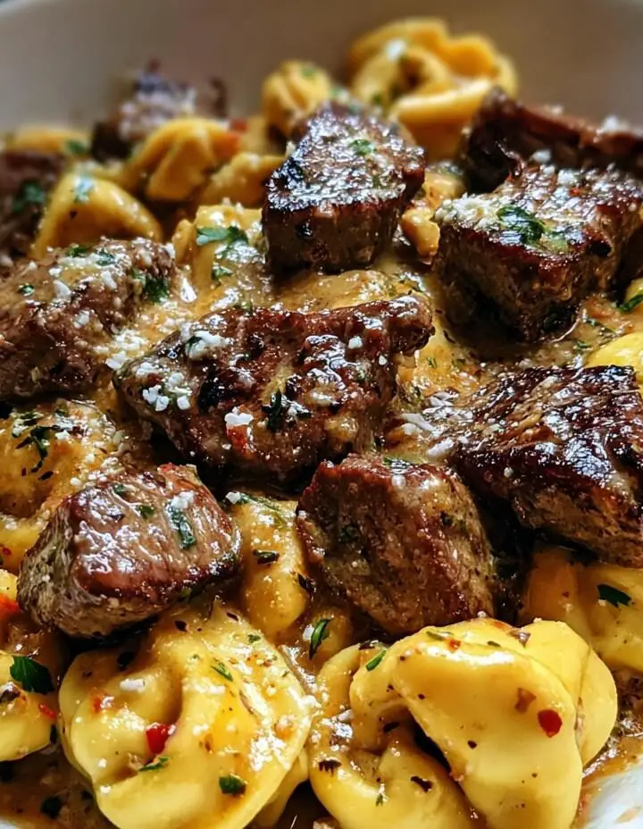 One-Pan Cowboy Butter Tortellini Steak Bites