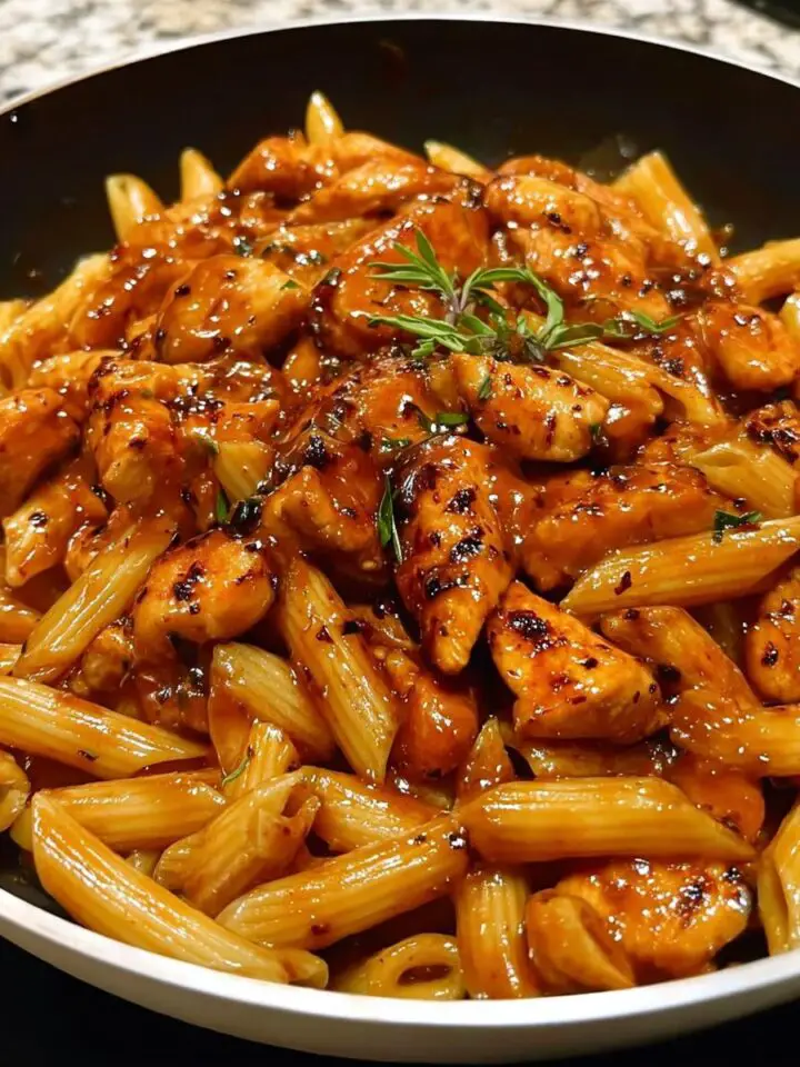 One-Pan Tangy Honey BBQ Chicken Penne