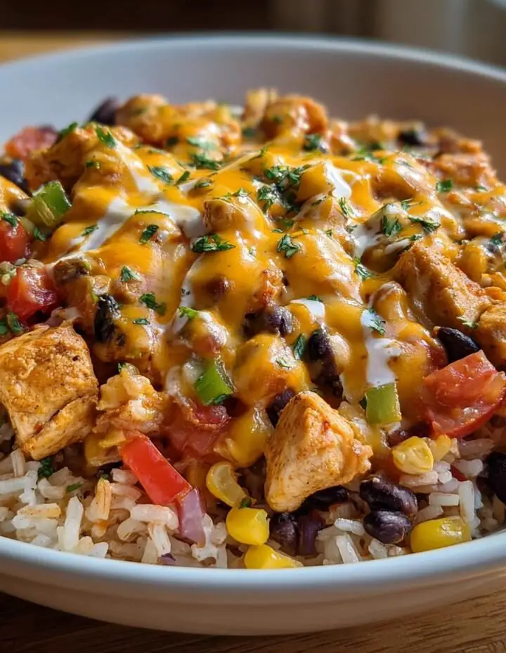 One-Pot Cheesy Southwest Chicken & Rice