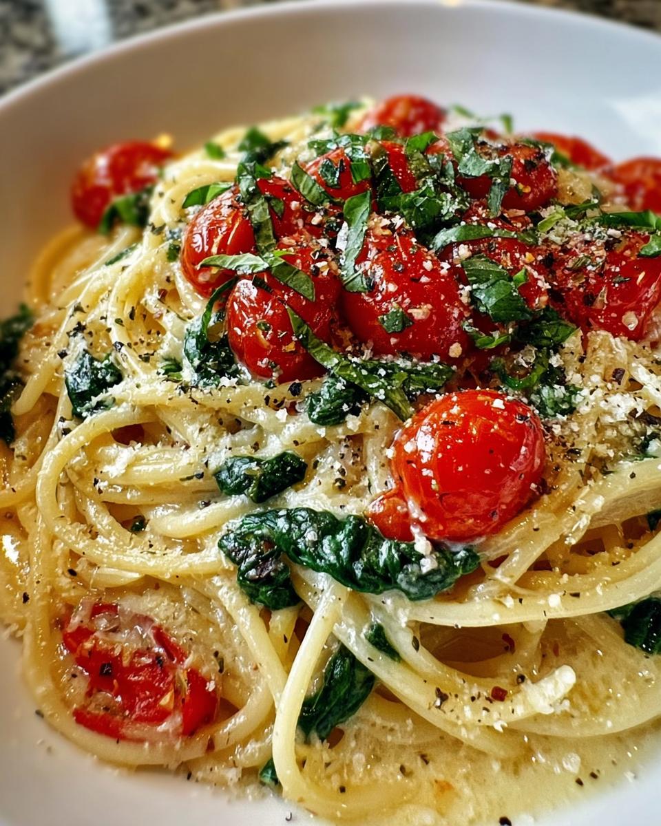 One Pot Creamy Tuscan Garlic Spaghetti - detail 1