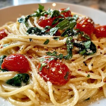 One Pot Creamy Tuscan Garlic Spaghetti