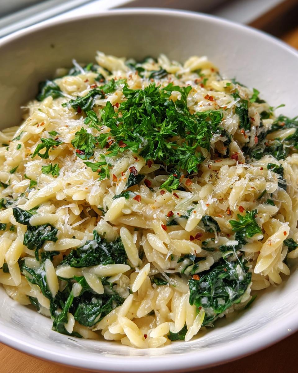 One-Pot Spinach Orzo with Parmesan - detail 1