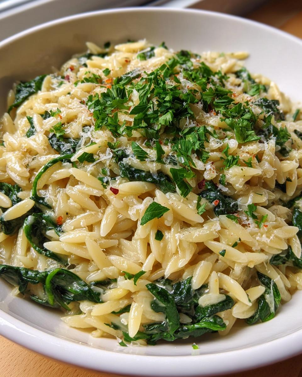 One-Pot Spinach Orzo with Parmesan - detail 2