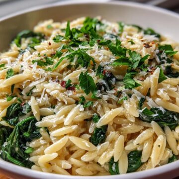 One-Pot Spinach Orzo with Parmesan