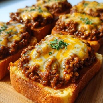 Open Face Garlic Toast Sloppy Joes
