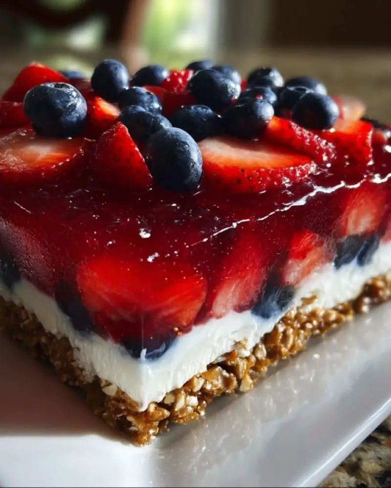 Patriotic Berry Pretzel Salad