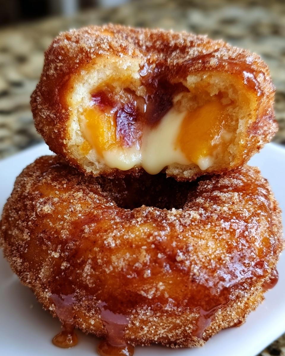 Peach Cobbler Cheesecake Donnuts - detail 2