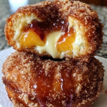 Peach Cobbler Cheesecake Donnuts
