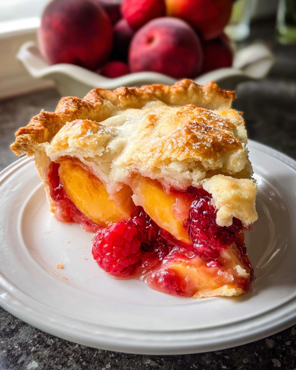 Peach Raspberry Pie - detail 1