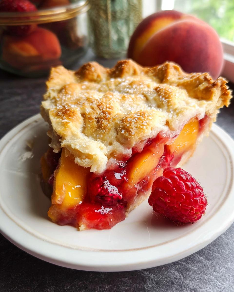 Peach Raspberry Pie - detail 2