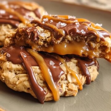 Peanut Butter Chocolate Caramel Cookies