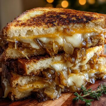 Pear & Apple Grilled Cheese With Caramelized Onions