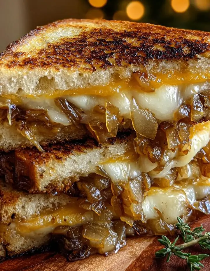 Pear & Apple Grilled Cheese With Caramelized Onions