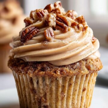 Pecan Pie Cupcakes with Brown Sugar Frosting