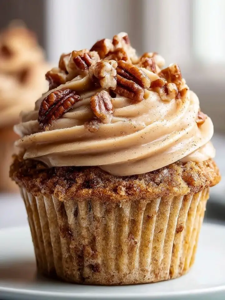 Pecan Pie Cupcakes with Brown Sugar Frosting