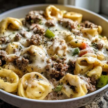 Philly Cheesesteak Tortellini Pasta