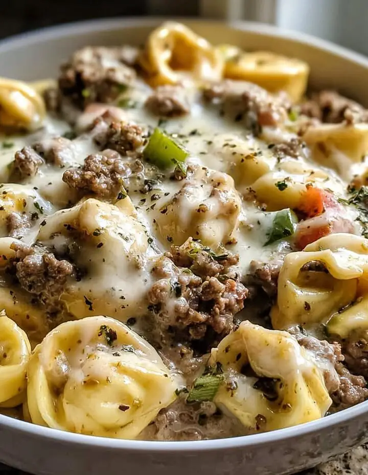 Philly Cheesesteak Tortellini Pasta