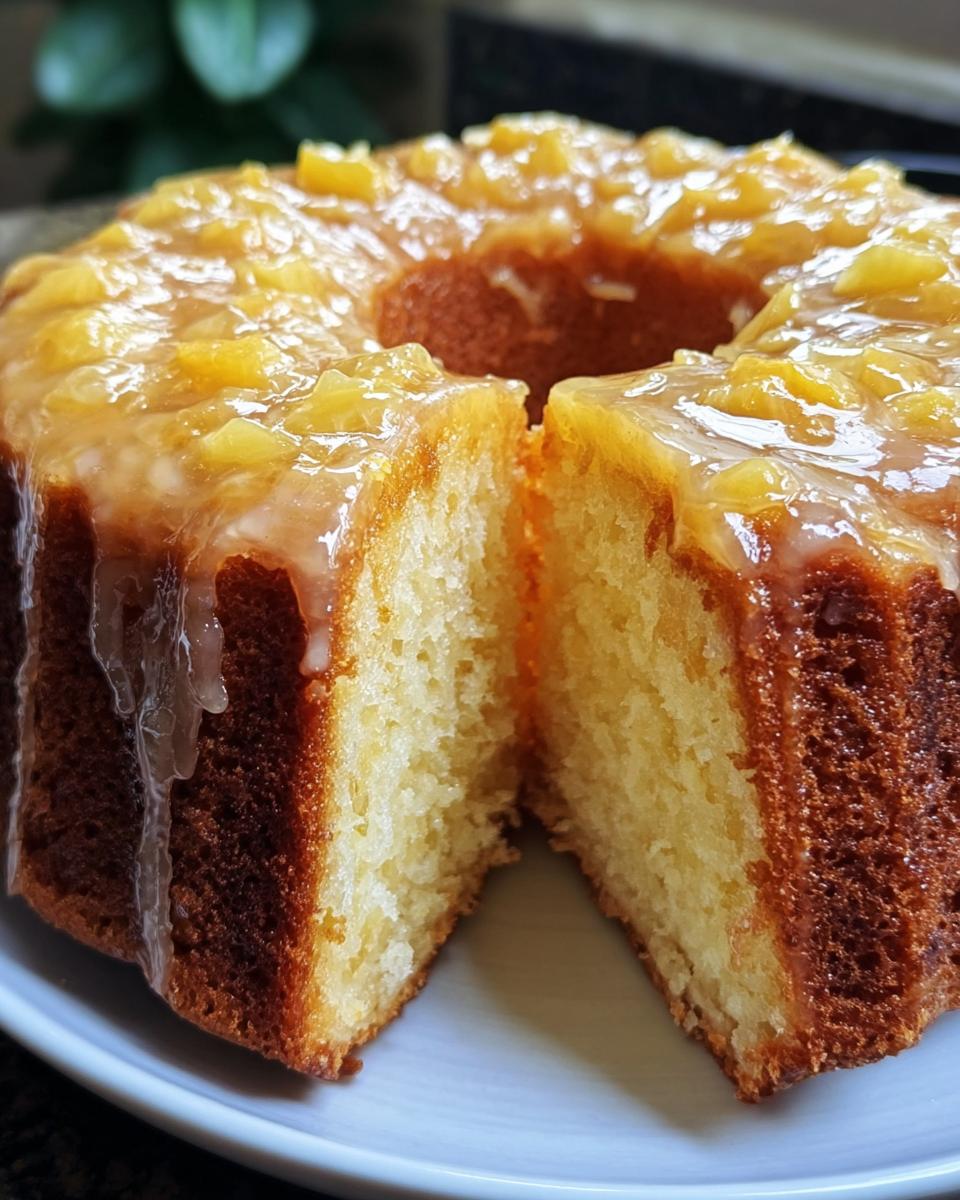 Pineapple Cream Cheese Pound Cake with Pineapple Glaze - detail 1