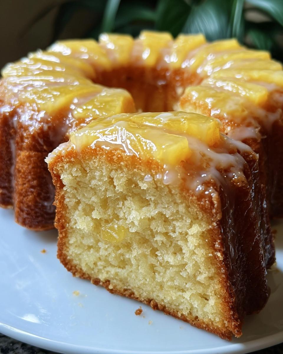 Pineapple Cream Cheese Pound Cake with Pineapple Glaze - detail 2