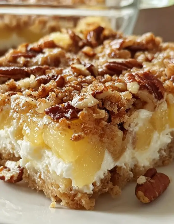 Pineapple Pecan Cream Cheese Crunch Bake