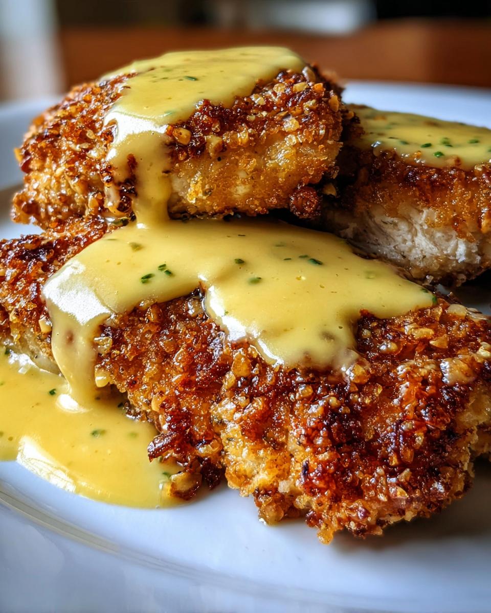 Pretzel Chicken with Mustard-Cheddar Sauce - detail 2